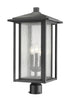 Z-Lite Aspen 3 Light Outdoor Post Mount Fixture in Black Finish Model: 554PHXLR-BK