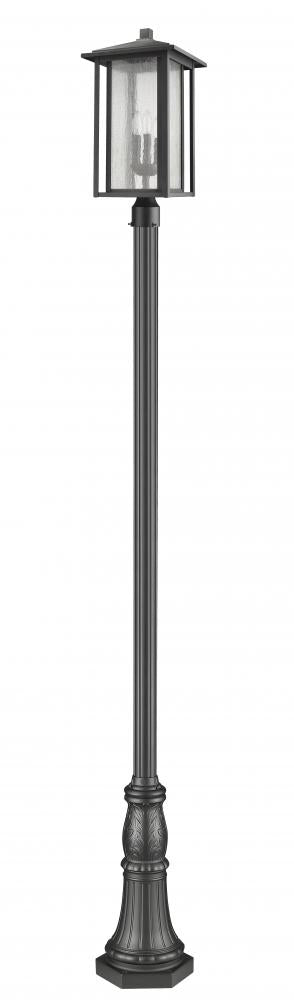 Z-Lite Aspen 3 Light Outdoor Post Mounted Fixture in Black Finish Model: 554PHXLR-518P-BK