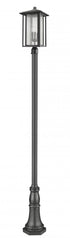 Z-Lite Aspen 3 Light Outdoor Post Mounted Fixture in Black Finish Model: 554PHXLR-518P-BK