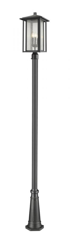 Z-Lite Aspen 3 Light Outdoor Post Mounted Fixture in Black Finish Model: 554PHXLR-519P-BK