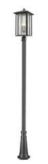 Z-Lite Aspen 3 Light Outdoor Post Mounted Fixture in Black Finish Model: 554PHXLR-519P-BK
