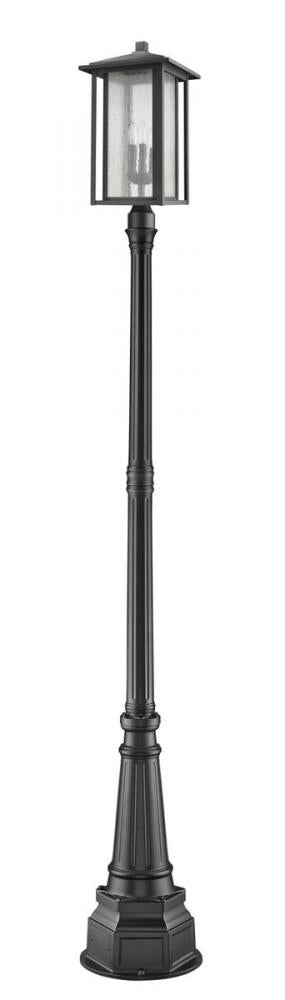Z-Lite Aspen 3 Light Outdoor Post Mounted Fixture in Black Finish Model: 554PHXLR-564P-BK