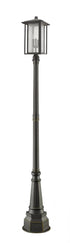 Z-Lite Aspen 3 Light Outdoor Post Mounted Fixture in Black Finish Model: 554PHXLR-564P-BK