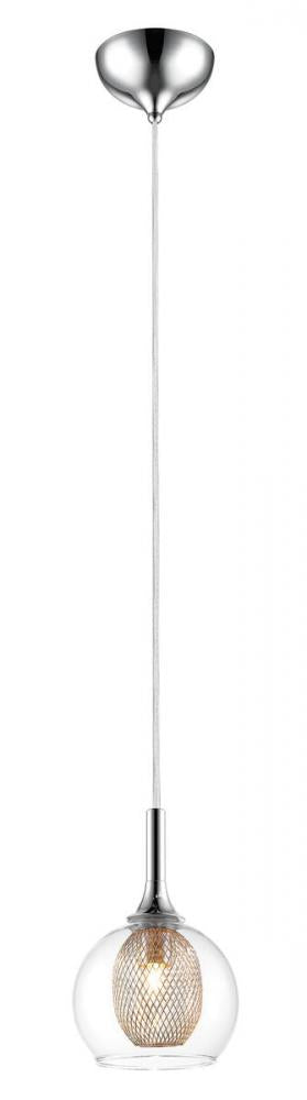 Z-Lite Auge 1 Light Pendant in Chrome Finish Model: 905MP