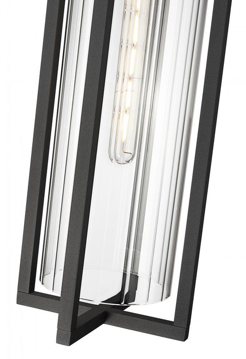 Z-Lite Aura 1 Light Outdoor Chain Mount Ceiling Fixture in Black Finish Model: 5013CHB-BK