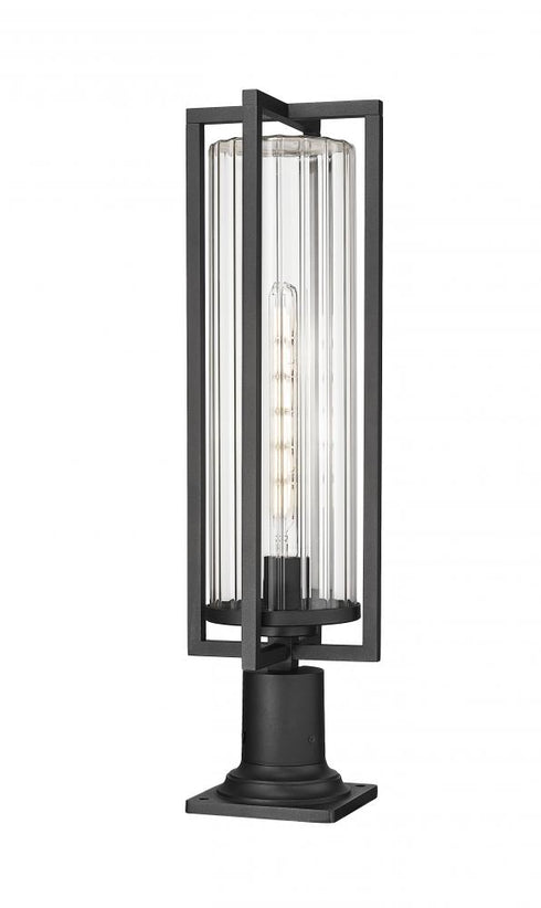 Z-Lite Aura 1 Light Outdoor Pier Mounted Fixture in Black Finish Model: 5013PHBR-533PM-BK