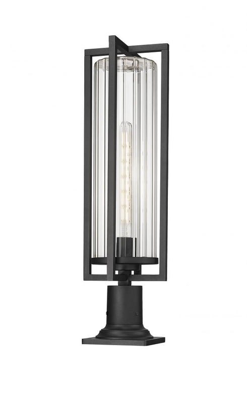 Z-Lite Aura 1 Light Outdoor Pier Mounted Fixture in Black Finish Model: 5013PHBR-533PM-BK
