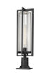 Z-Lite Aura 1 Light Outdoor Pier Mounted Fixture in Black Finish Model: 5013PHBR-533PM-BK