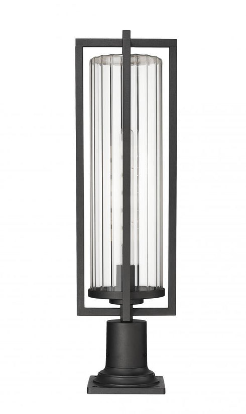 Z-Lite Aura 1 Light Outdoor Pier Mounted Fixture in Black Finish Model: 5013PHBR-533PM-BK