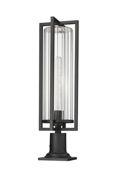 Z-Lite Aura 1 Light Outdoor Pier Mounted Fixture in Black Finish Model: 5013PHBR-533PM-BK