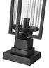Z-Lite Aura 1 Light Outdoor Pier Mounted Fixture in Black Finish Model: 5013PHBS-SQPM-BK