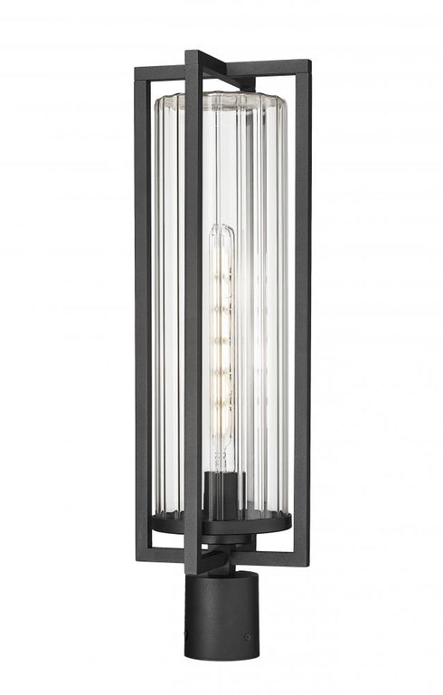 Z-Lite Aura 1 Light Outdoor Post Mount Fixture in Black Finish Model: 5013PHBR-BK