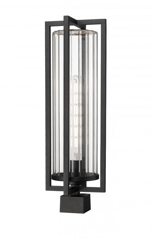 Z-Lite Aura 1 Light Outdoor Post Mount Fixture in Black Finish Model: 5013PHBS-BK