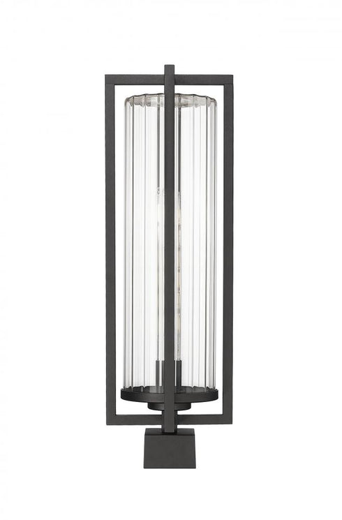 Z-Lite Aura 1 Light Outdoor Post Mount Fixture in Black Finish Model: 5013PHBS-BK