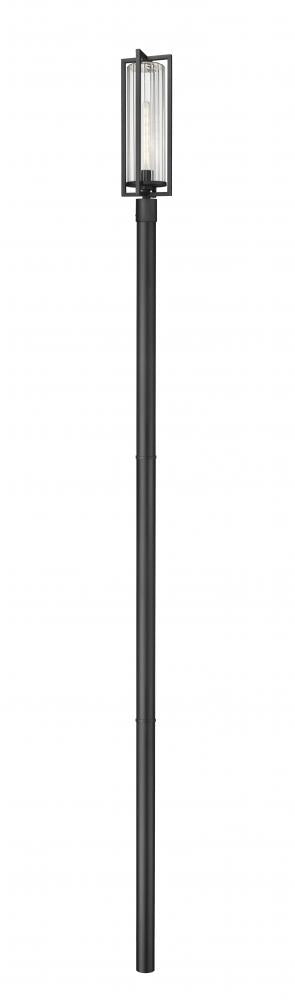 Z-Lite Aura 1 Light Outdoor Post Mounted Fixture in Black Finish Model: 5013PHBR-5009P120-BK