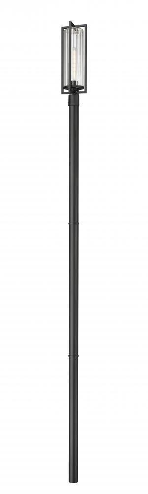 Z-Lite Aura 1 Light Outdoor Post Mounted Fixture in Black Finish Model: 5013PHBR-5009P120-BK