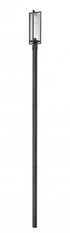 Z-Lite Aura 1 Light Outdoor Post Mounted Fixture in Black Finish Model: 5013PHBR-5009P120-BK