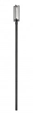 Z-Lite Aura 1 Light Outdoor Post Mounted Fixture in Black Finish Model: 5013PHBR-5009P120-BK