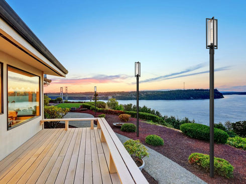 Z-Lite Aura 1 Light Outdoor Post Mounted Fixture in Black Finish Model: 5013PHBR-5009P96-BK