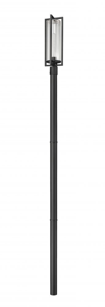 Z-Lite Aura 1 Light Outdoor Post Mounted Fixture in Black Finish Model: 5013PHBR-5009P96-BK