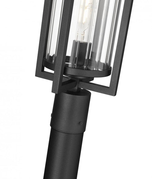 Z-Lite Aura 1 Light Outdoor Post Mounted Fixture in Black Finish Model: 5013PHBR-5009P96-BK
