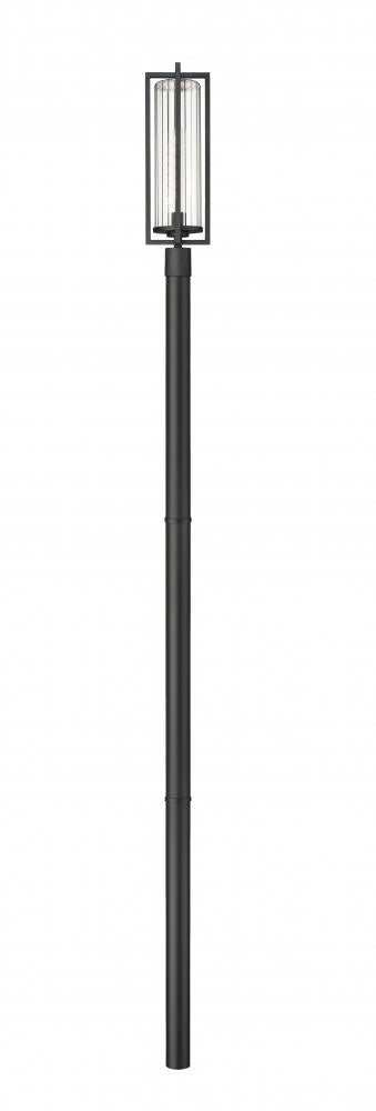 Z-Lite Aura 1 Light Outdoor Post Mounted Fixture in Black Finish Model: 5013PHBR-5009P96-BK