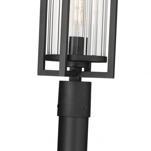 Z-Lite Aura 1 Light Outdoor Post Mounted Fixture in Black Finish Model: 5013PHBR-567P-BK