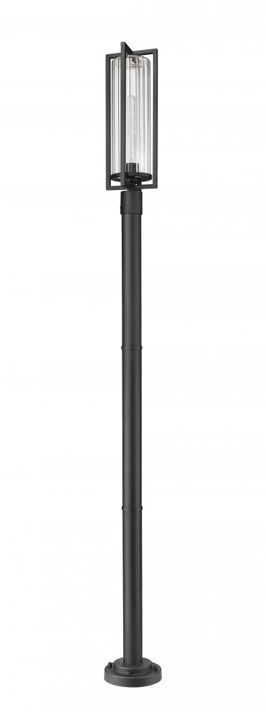Z-Lite Aura 1 Light Outdoor Post Mounted Fixture in Black Finish Model: 5013PHBR-567P-BK