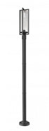 Z-Lite Aura 1 Light Outdoor Post Mounted Fixture in Black Finish Model: 5013PHBR-567P-BK
