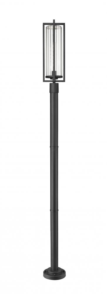 Z-Lite Aura 1 Light Outdoor Post Mounted Fixture in Black Finish Model: 5013PHBR-567P-BK