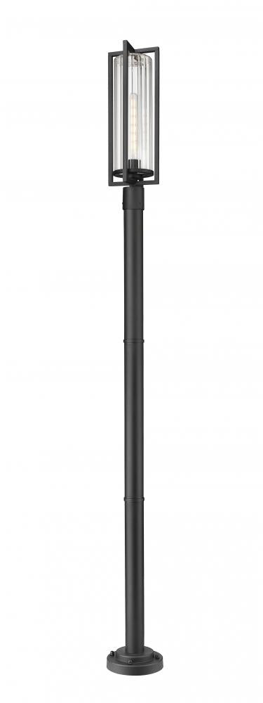 Z-Lite Aura 1 Light Outdoor Post Mounted Fixture in Black Finish Model: 5013PHBR-567P-BK