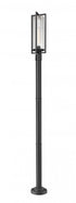 Z-Lite Aura 1 Light Outdoor Post Mounted Fixture in Black Finish Model: 5013PHBR-567P-BK