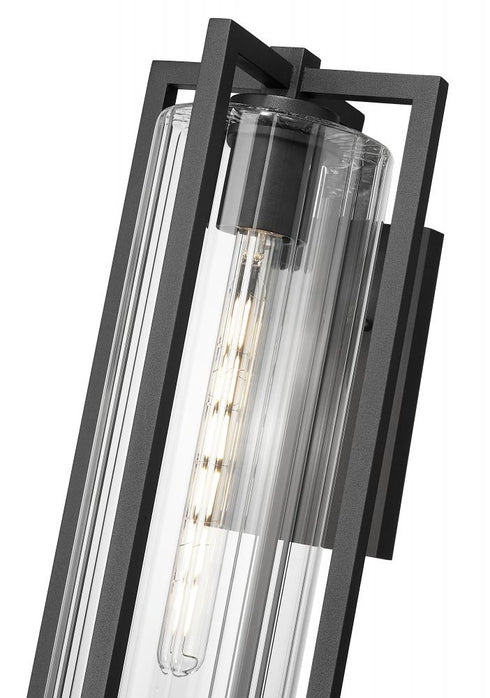 Z-Lite Aura 1 Light Outdoor Wall Light in Black Finish Model: 5013B-BK