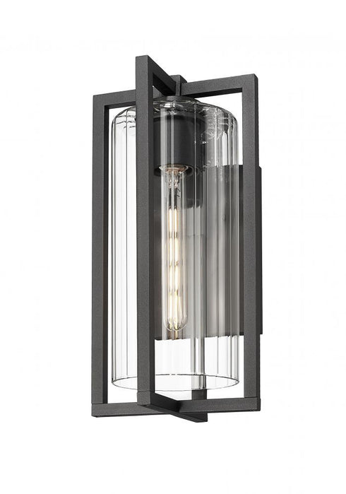 Z-Lite Aura 1 Light Outdoor Wall Light in Black Finish Model: 5013M-BK