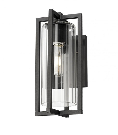Z-Lite Aura 1 Light Outdoor Wall Light in Black Finish Model: 5013S-BK