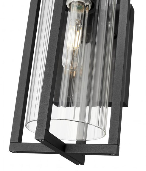 Z-Lite Aura 1 Light Outdoor Wall Light in Black Finish Model: 5013S-BK