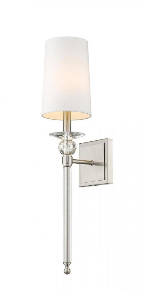 Z-Lite Ava 1 Light Wall Sconce in Brushed Nickel Finish Model: 804-1S-BN