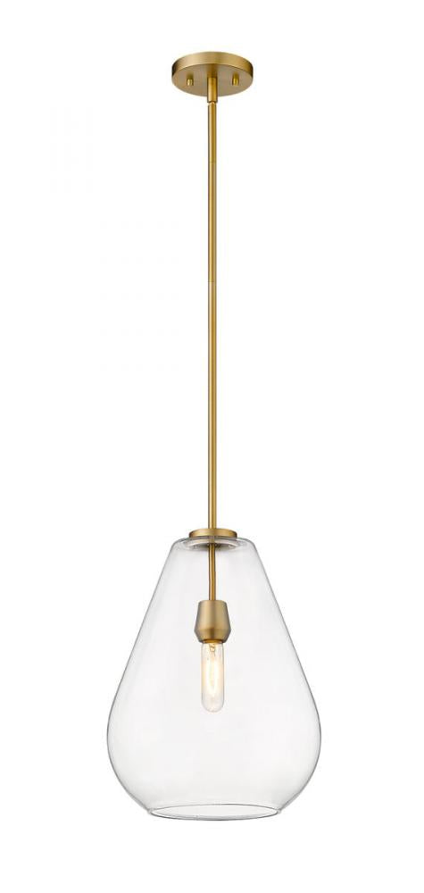Z-Lite Ayra 1 Light Pendant in Brushed Nickel Finish Model: 488P12-BN