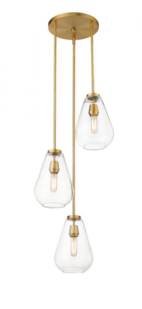 Z-Lite Ayra 3 Light Chandelier in Brushed Nickel Finish Model: 488P8-3R-BN