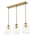 Z-Lite Ayra 3 Light Linear Chandelier in Brushed Nickel Finish Model: 488P8-3L-BN