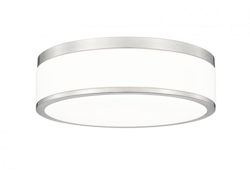 Z-Lite Ballord 1 Light Flush Mount in Brushed Nickel Finish Model: 1012F12-BN-LED