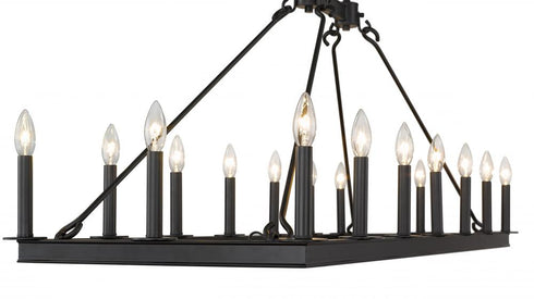Z-Lite Barclay 16 Light Linear Chandelier in Matte Black Finish Model: 482-16L-MB