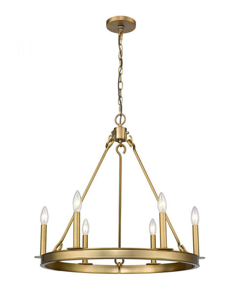 Z-Lite Barclay 6 Light Chandelier in Matte Black Finish Model: 482R-6MB
