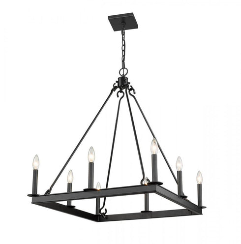 Z-Lite Barclay 8 Light Chandelier in Matte Black Finish Model: 482S-8-26MB