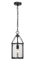 Z-Lite Barrington 1 Light Pendant in Matte Black Finish Model: 346P8-MB