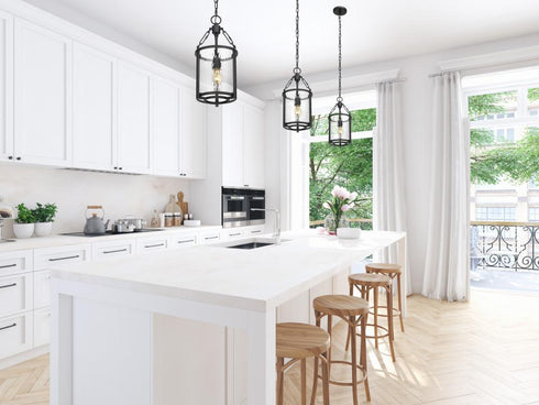 Z-Lite Barrington 1 Light Pendant in Matte Black Finish Model: 346P8-MB