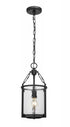 Z-Lite Barrington 1 Light Pendant in Matte Black Finish Model: 346P8-MB