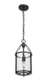 Z-Lite Barrington 1 Light Pendant in Matte Black Finish Model: 346P8-MB