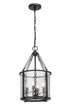 Z-Lite Barrington 4 Light Pendant in Matte Black Finish Model: 346P12-MB