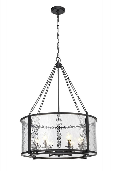 Z-Lite Barrington 6 Light Chandelier in Matte Black Finish Model: 346P26-MB